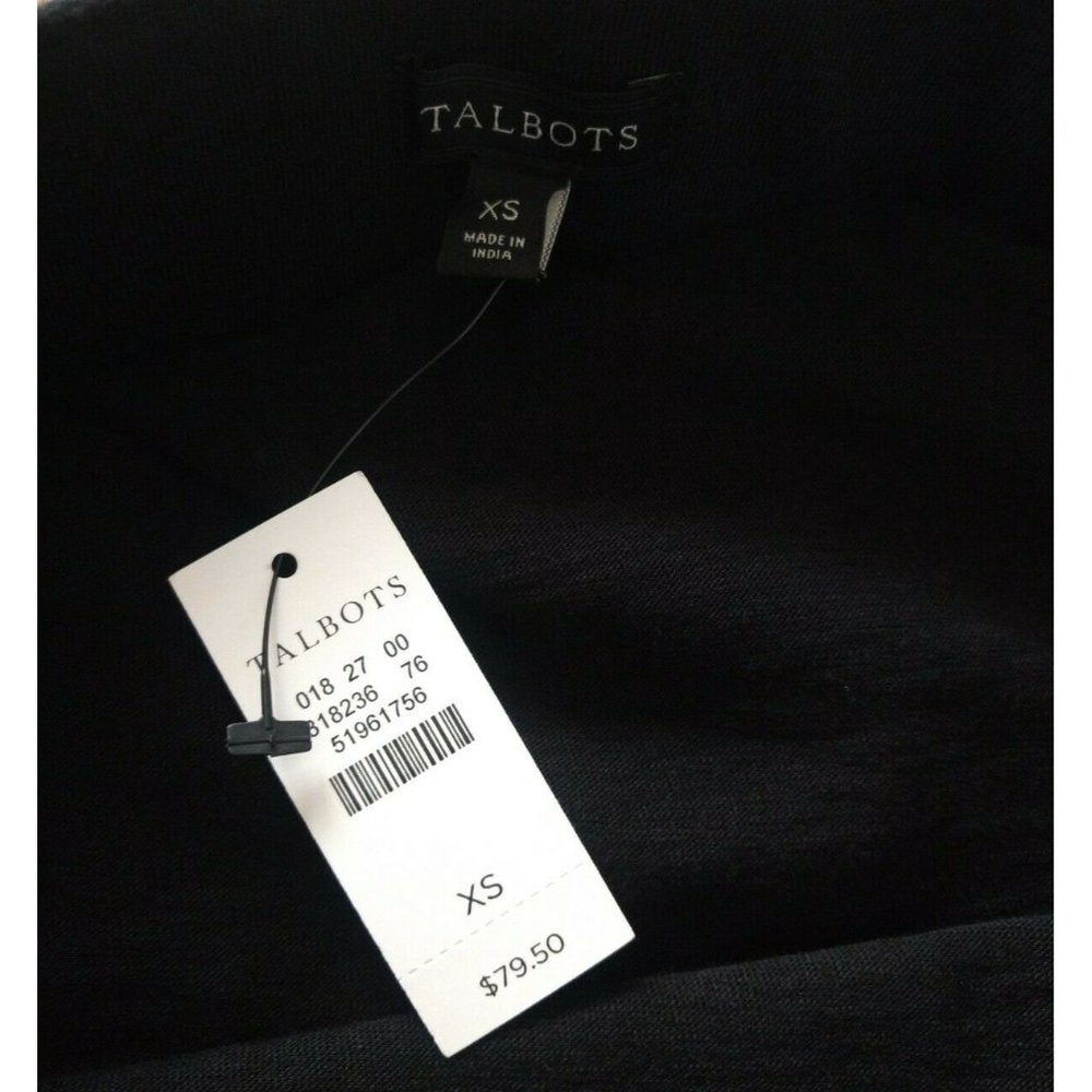 Talbots Embroidered Knit A-line Pencil Skirt Size XS Black White Aztec Southwest - Picture 2 of 5